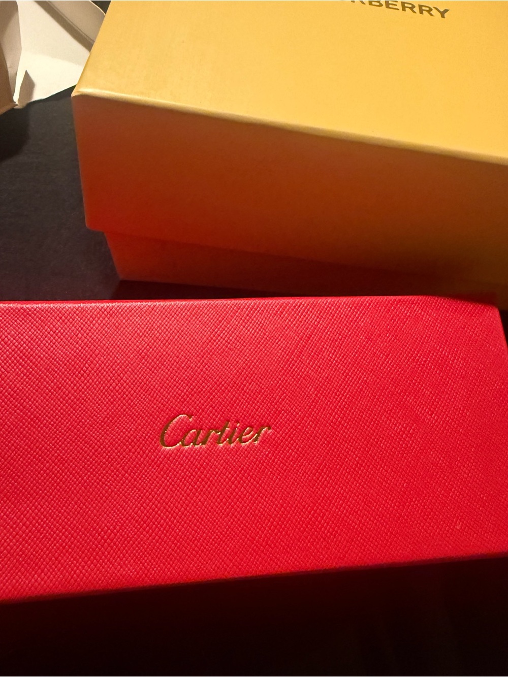 Cartier Red and Gold Men's Jewelry Box